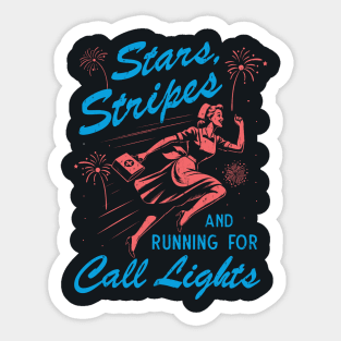 Stars Stripes And Running For Call Lights Sticker